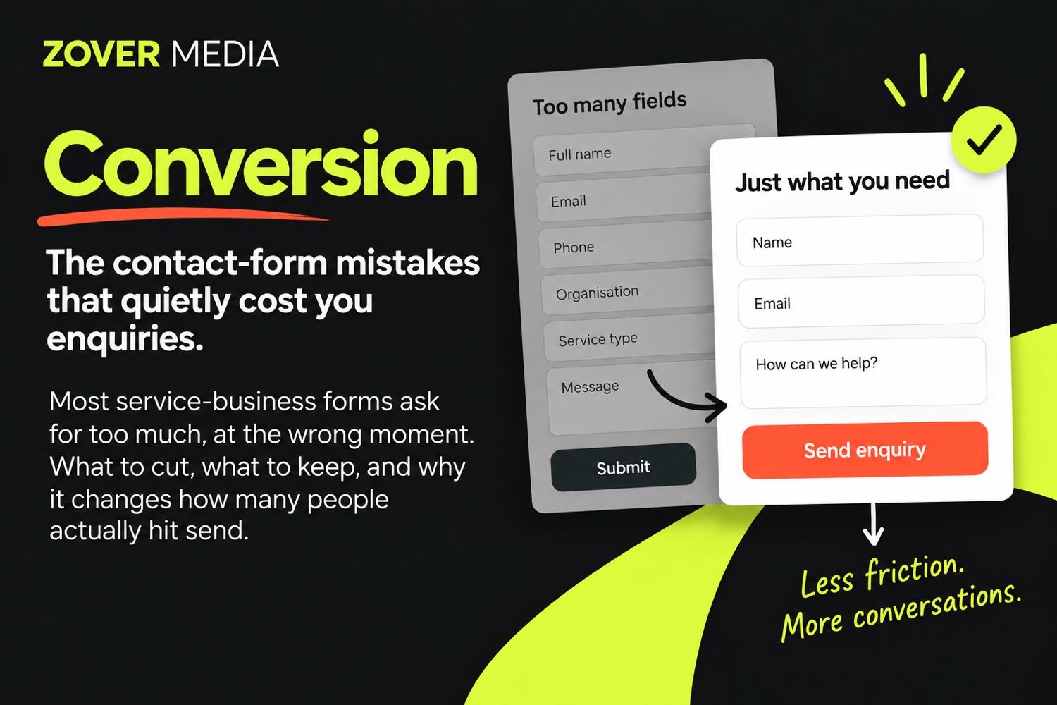 Conversion: the contact-form mistakes that quietly cost you enquiries